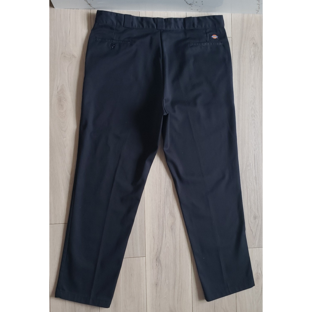 Dickies 874 Work Pants Mens 44x34 Black Original Fit Flat Front Skater Workwear - Picture 2 of 9